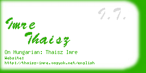 imre thaisz business card